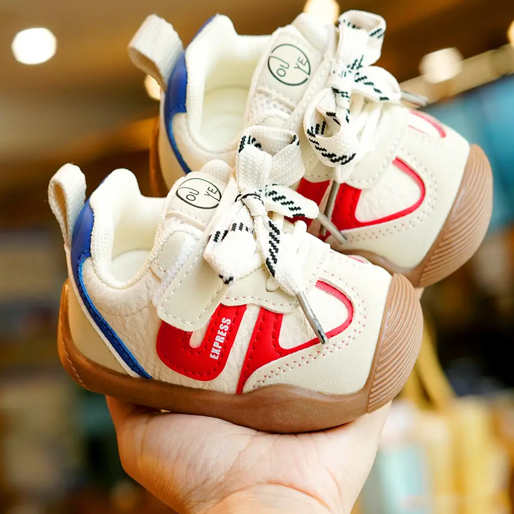 Toddler Shoes Spring & Fall New Beginner Baby Shoes 1-2 Years Old Breathable Baby Shoes Soft Sole Anti-Slip and Anti-Falling