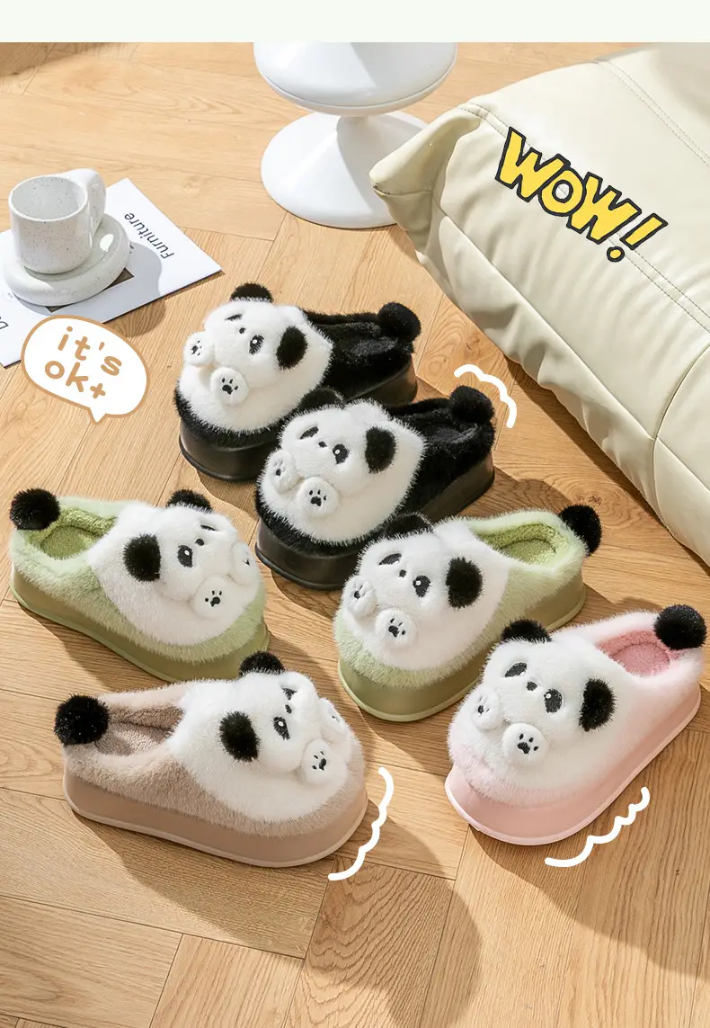 5.0 Ultra-Thick-Soled Panda Cotton Slippers for Women, Autumn and Winter 2026 New Style, Outdoor Plush Warm Cute Cotton Slippers for Women — feature 13