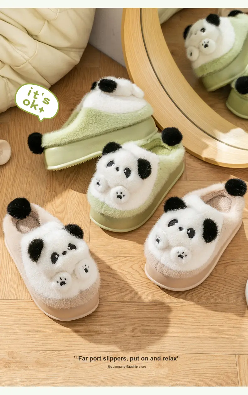 5.0 Ultra-Thick-Soled Panda Cotton Slippers for Women, Autumn and Winter 2026 New Style, Outdoor Plush Warm Cute Cotton Slippers for Women — feature 9