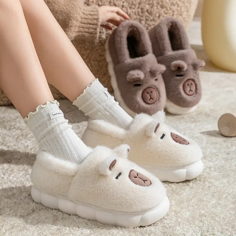 Home Furnishing Stuffed Warm Bag and Cotton Slippers for Women Autumn and Winter Cute Cartoon Winter Cotton Slippers and Cotton Shoes for Women - Image 7