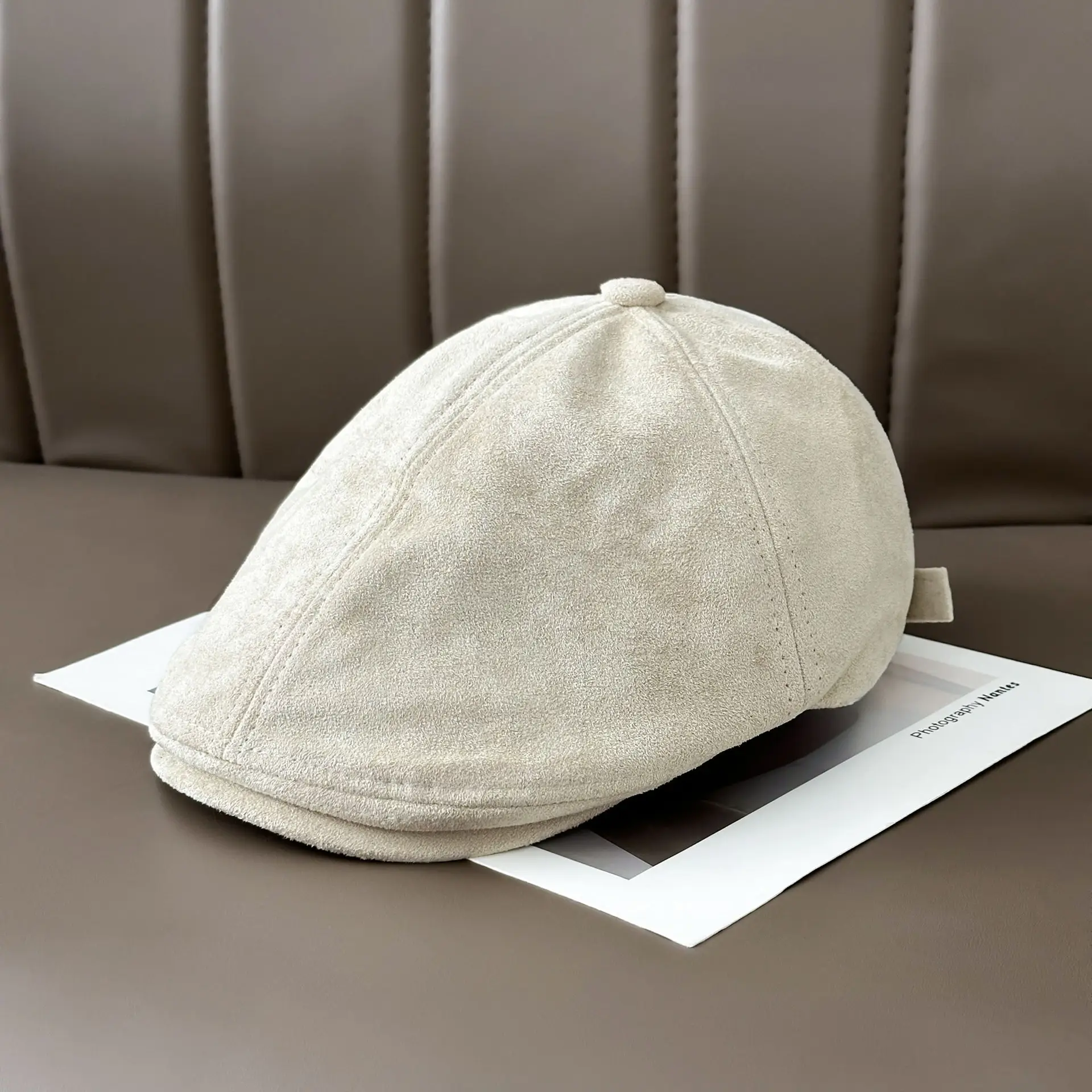 Women's Brown Retro Cap Adjustable Duckbill Beret Hat - Image 2