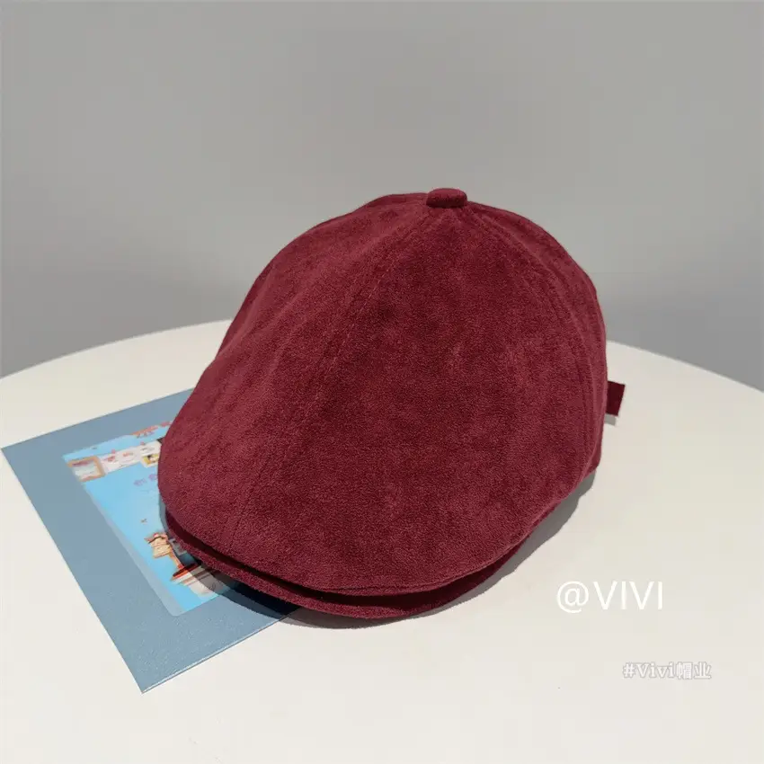 Women's Brown Retro Cap Adjustable Duckbill Beret Hat - Image 5