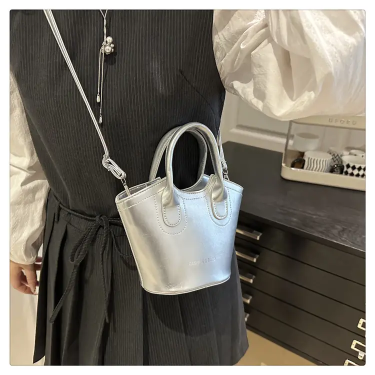 Trendy Grey Leather Bucket Bag 2025 — feature 21