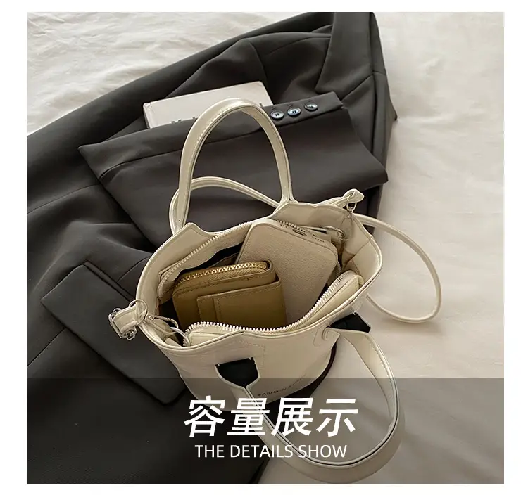 Trendy Grey Leather Bucket Bag 2025 — feature 9