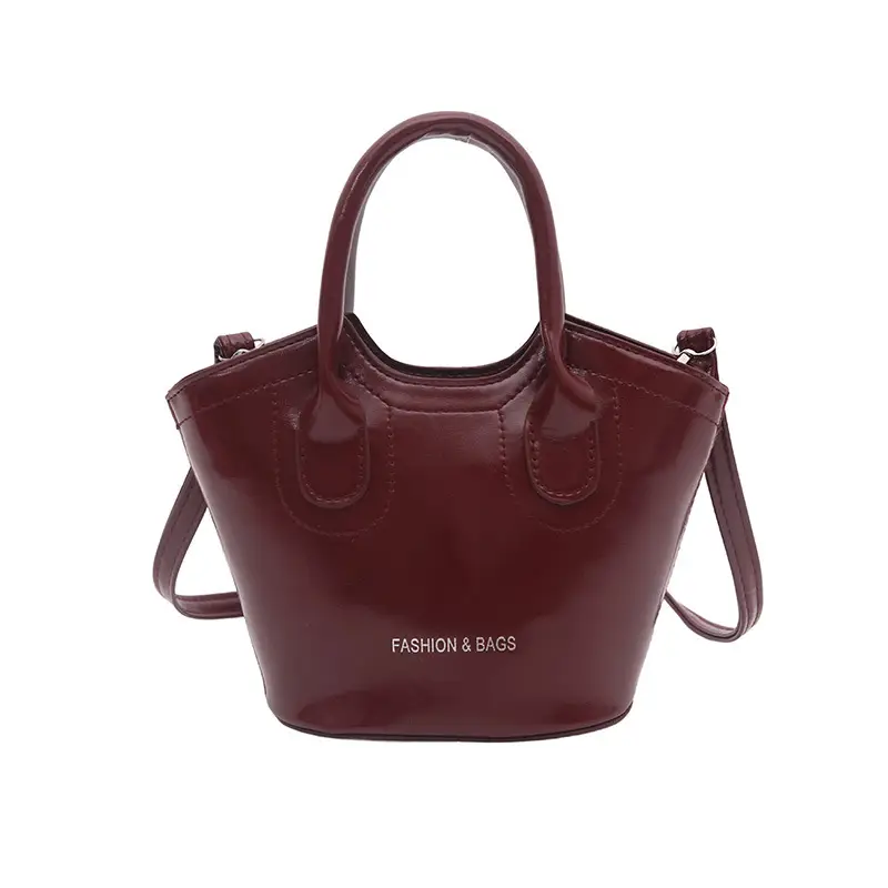 Trendy Grey Leather Bucket Bag 2025 - Image 5