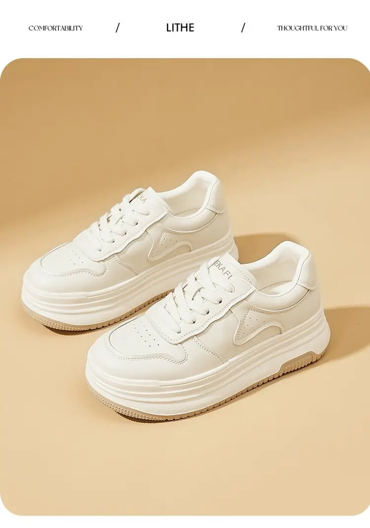 Women White Casual Sneakers with Red Laces — feature 7