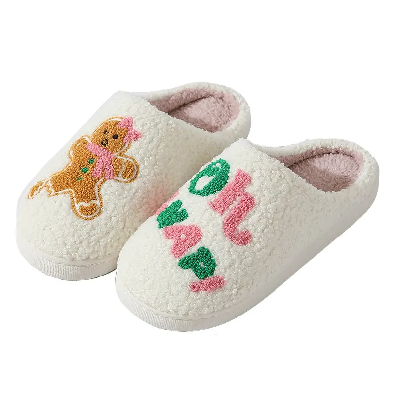 Cross-Border New Home Cute Cartoon Christmas Series Gingerbread Man Winter Cotton Slippers for Men and Women Couples Warm Slippers - Image 6