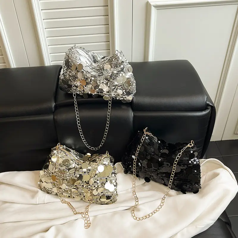 Sequin Chain Shoulder Crossbody Bag for Women 2025 - Image 4