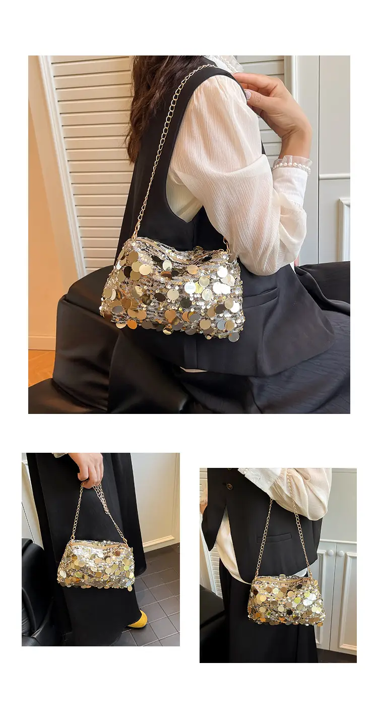 Sequin Chain Shoulder Crossbody Bag for Women 2025 — feature 7