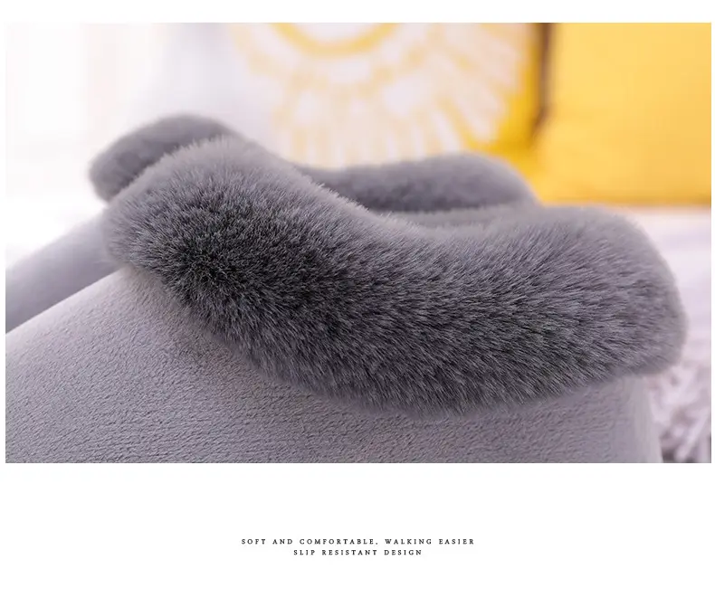 Women's Furry Slippers 2026 Winter New Korean Style Rabbit Fur Indoor Silent Warm Cotton Slippers with Heel Cover — feature 25