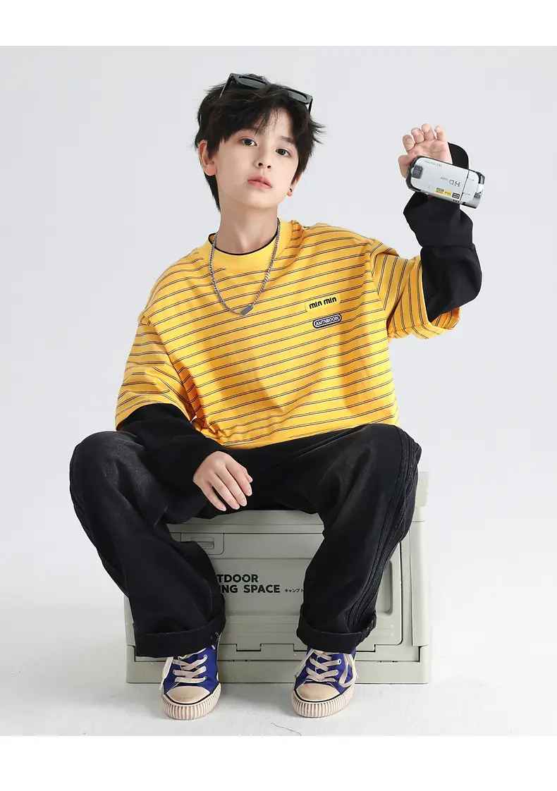Boys Striped Long Sleeve T-Shirt 2025 New — feature 21