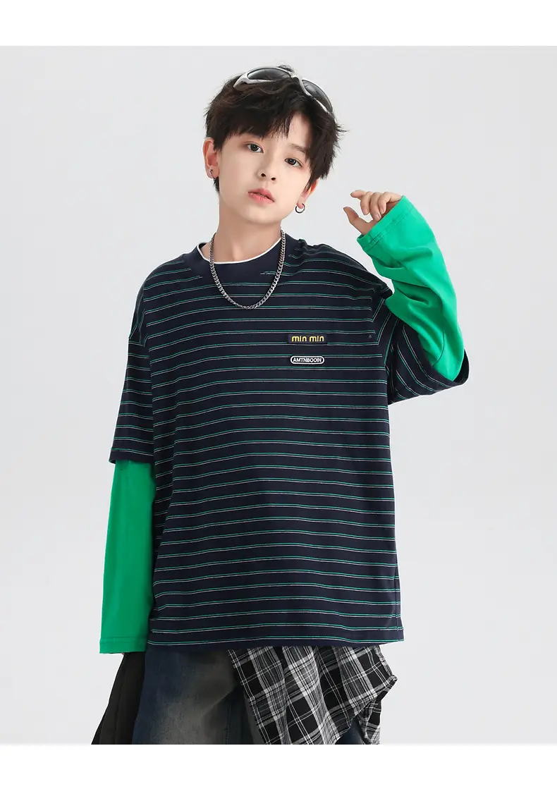 Boys Striped Long Sleeve T-Shirt 2025 New — feature 22