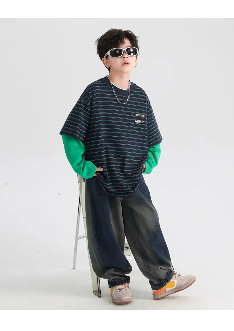 Boys Striped Long Sleeve T-Shirt 2025 New — feature 24
