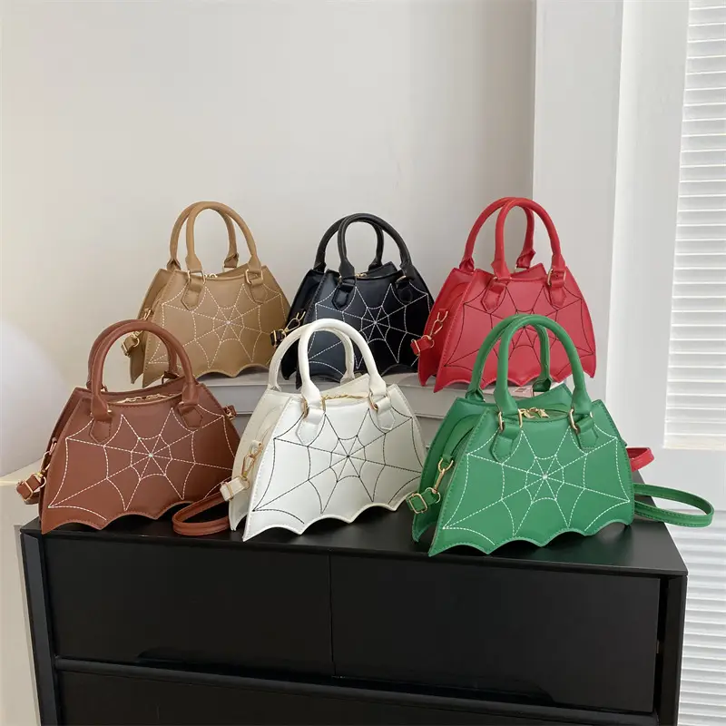 Women's Spiderweb Design Shoulder Bag White - Image 7