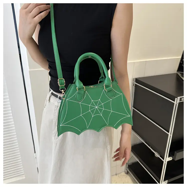 Women's Spiderweb Design Shoulder Bag White — feature 10