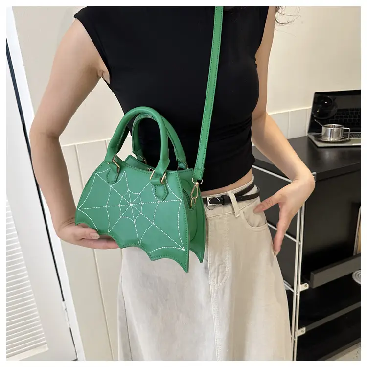 Women's Spiderweb Design Shoulder Bag White — feature 11