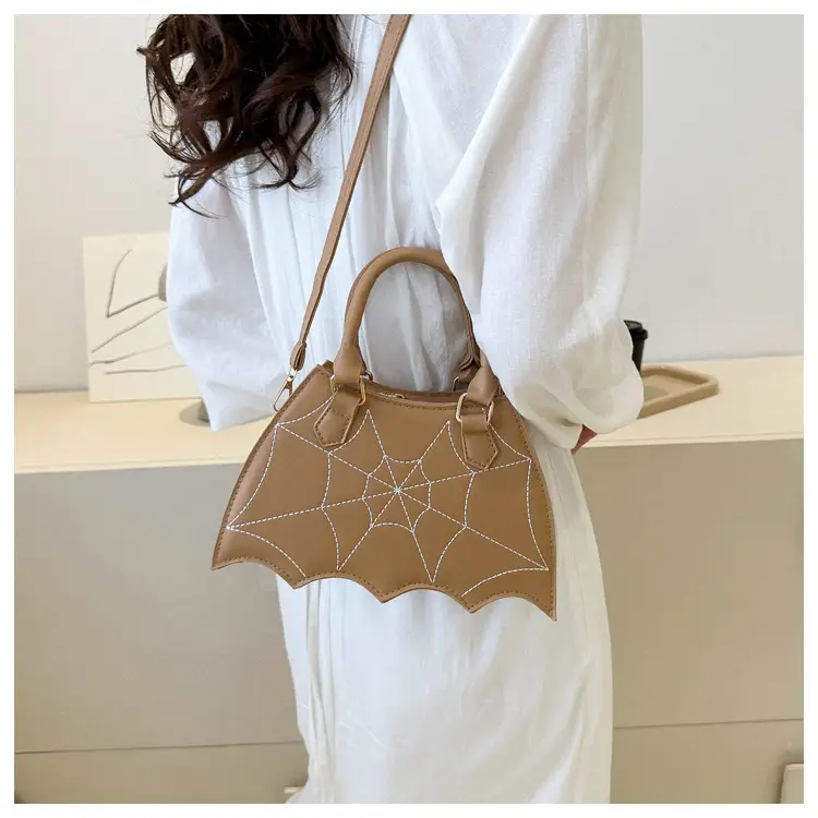 Women's Spiderweb Design Shoulder Bag White — feature 13