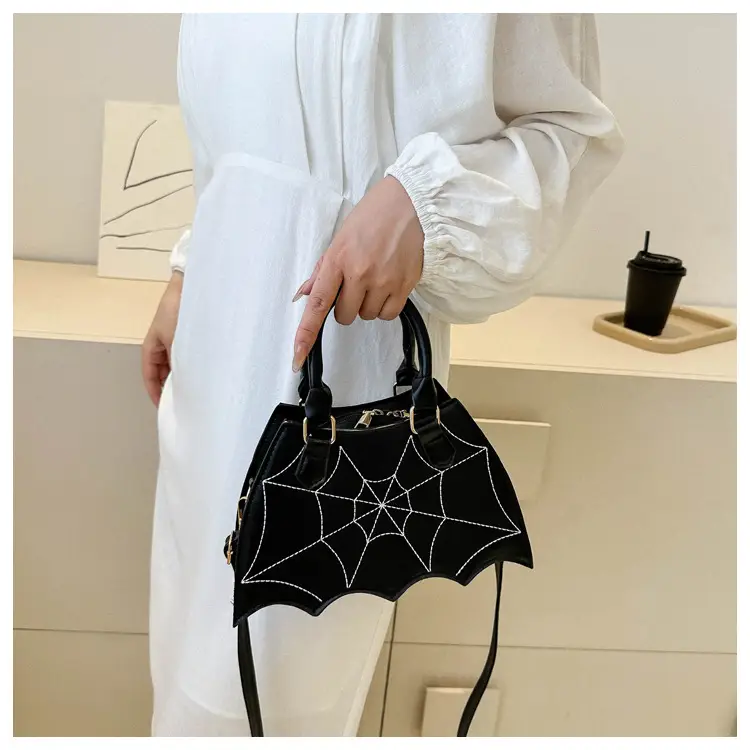 Women's Spiderweb Design Shoulder Bag White — feature 16
