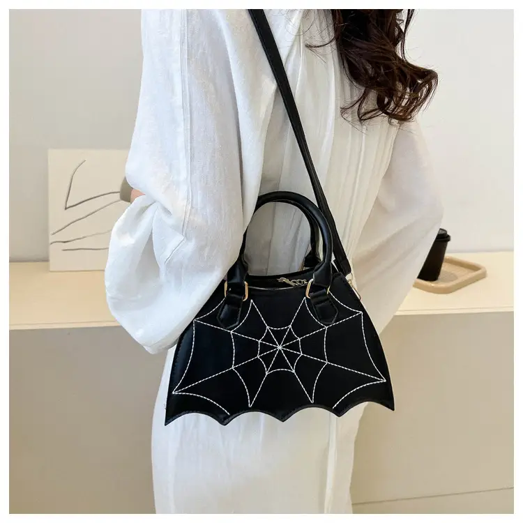 Women's Spiderweb Design Shoulder Bag White — feature 17