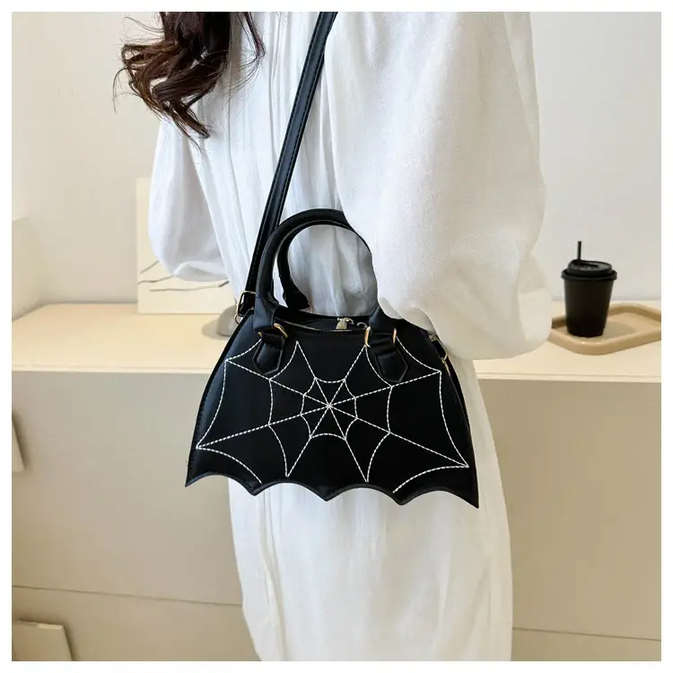 Women's Spiderweb Design Shoulder Bag White — feature 18