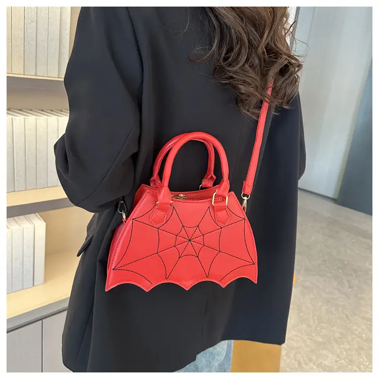 Women's Spiderweb Design Shoulder Bag White — feature 24