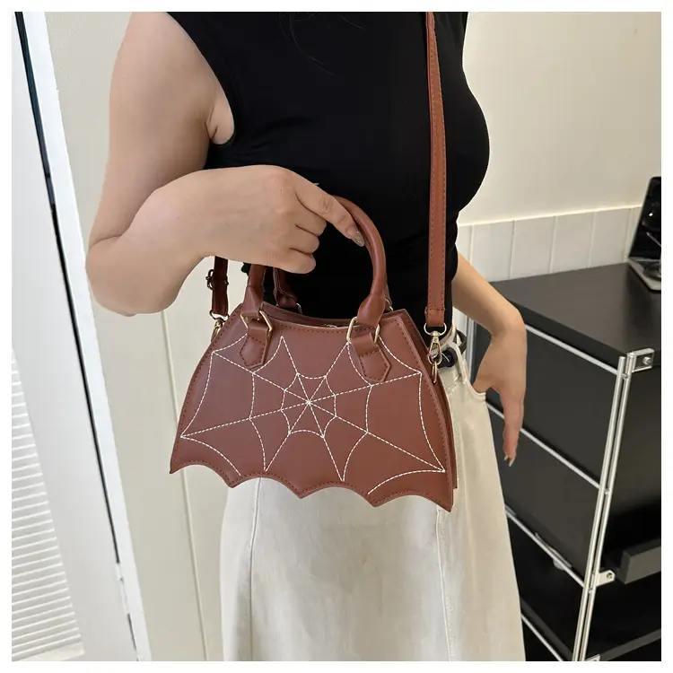 Women's Spiderweb Design Shoulder Bag White — feature 8