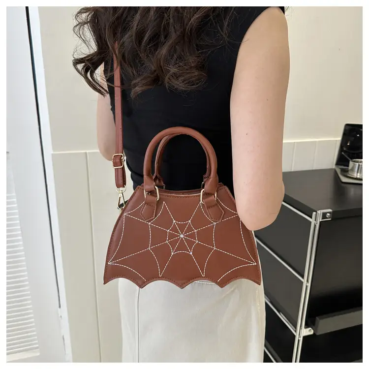 Women's Spiderweb Design Shoulder Bag White — feature 9