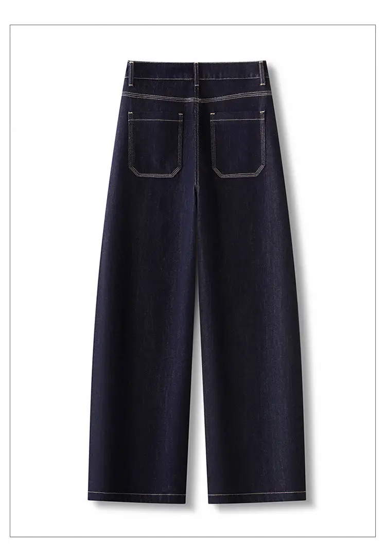Dark Blue Slim Fit Wide Leg Pants for Women 2025 — feature 15