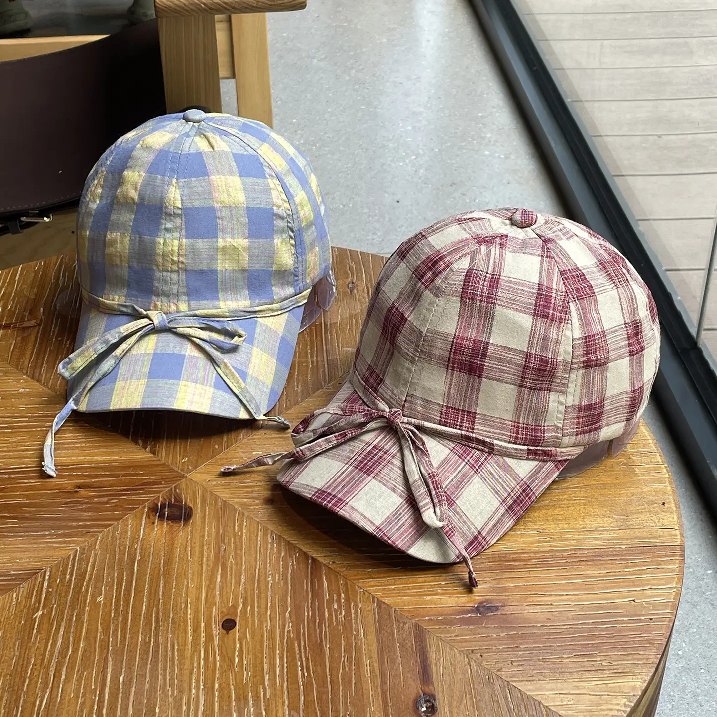 2026 Plaid Bow Baseball Cap for Women Large Soft Cotton — feature 1