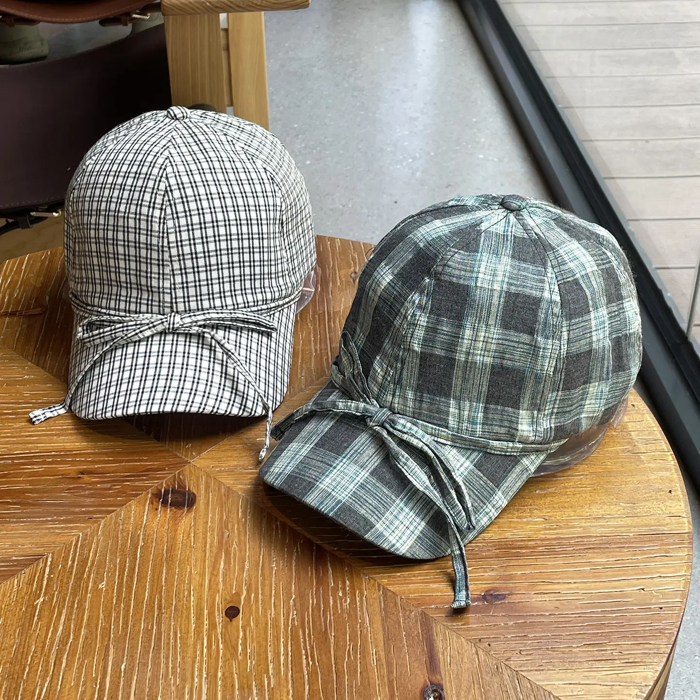 2026 Plaid Bow Baseball Cap for Women Large Soft Cotton — feature 2