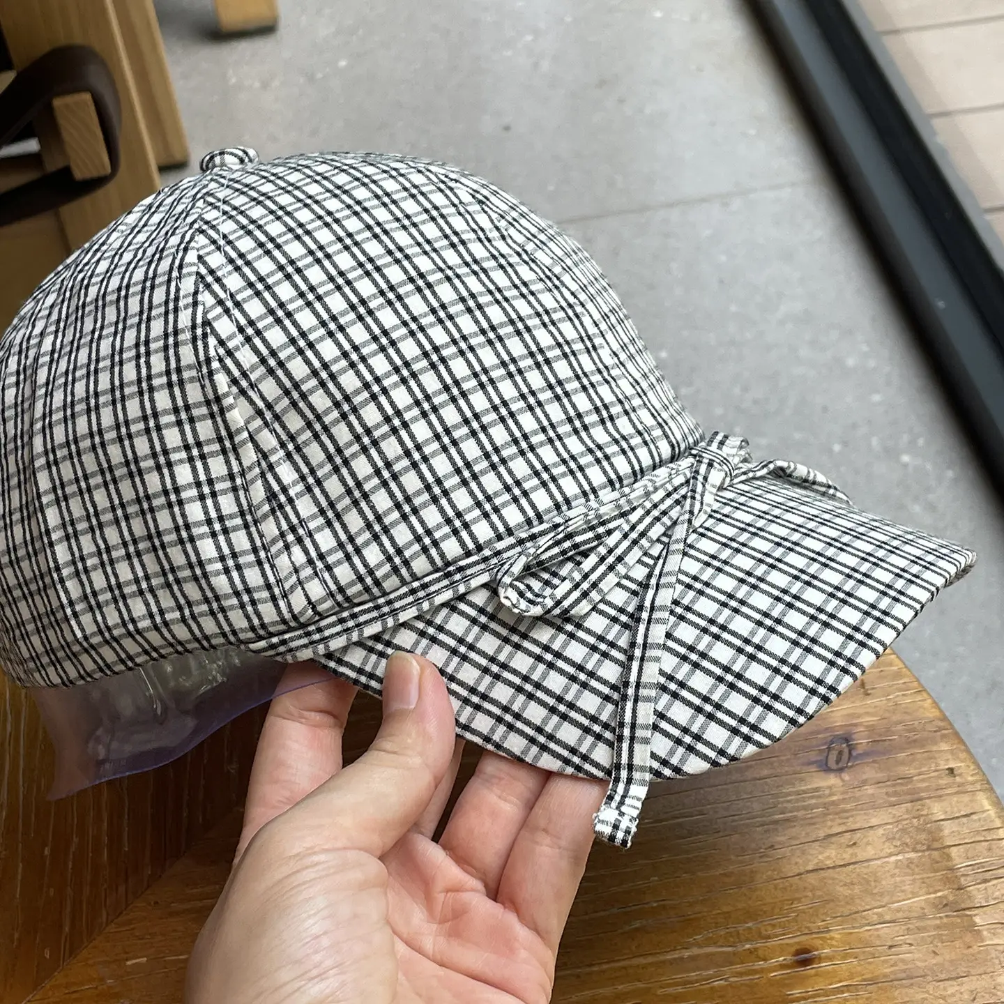 2026 Plaid Bow Baseball Cap for Women Large Soft Cotton — feature 21