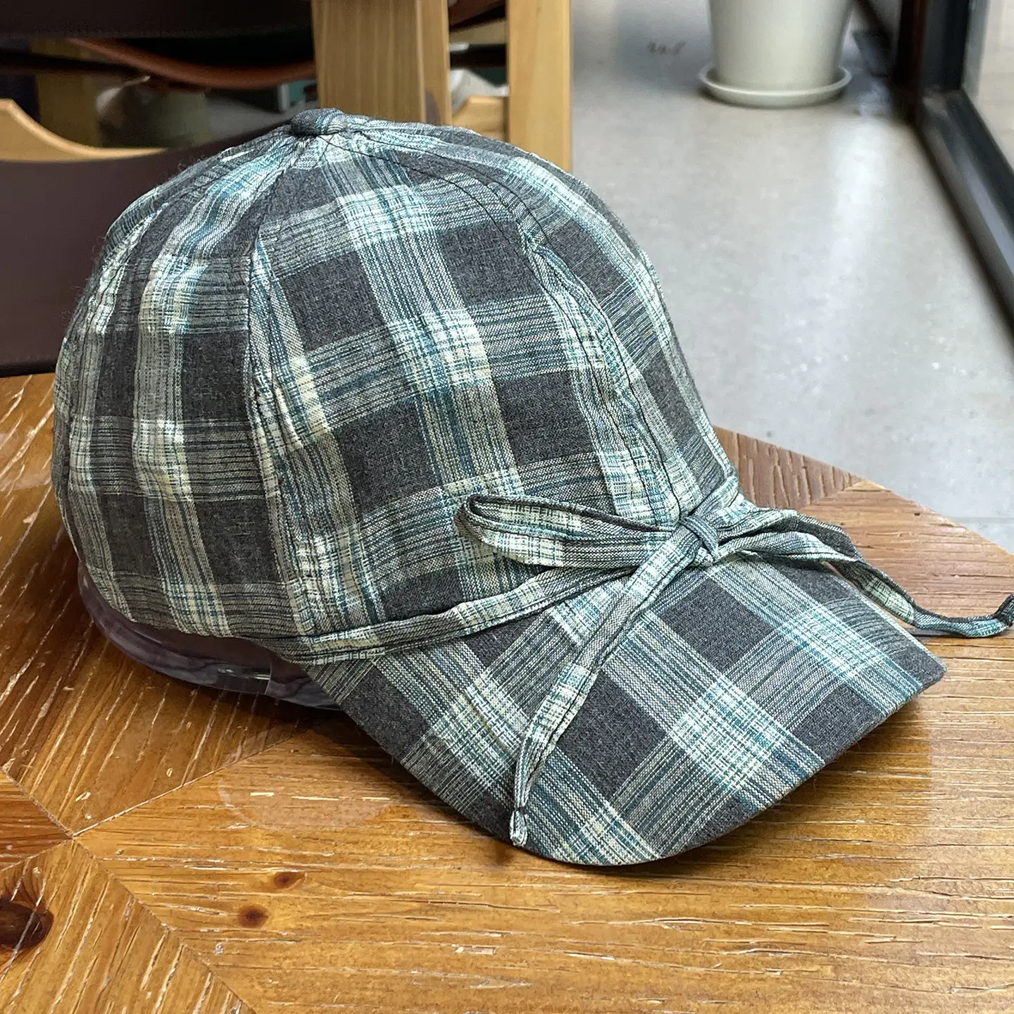 2026 Plaid Bow Baseball Cap for Women Large Soft Cotton — feature 8