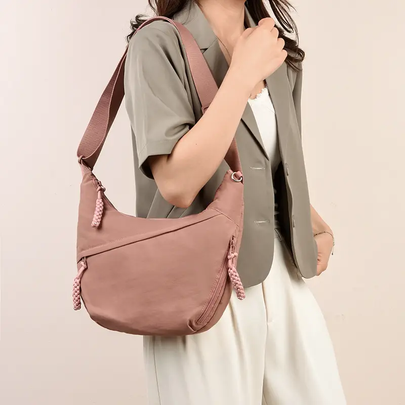 Japanese Style Pink Crossbody Bag Large Capacity - Image 10