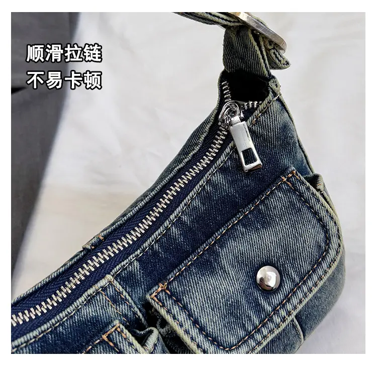Women's Denim Crossbody Bag Large Capacity Shoulder Bag — feature 12