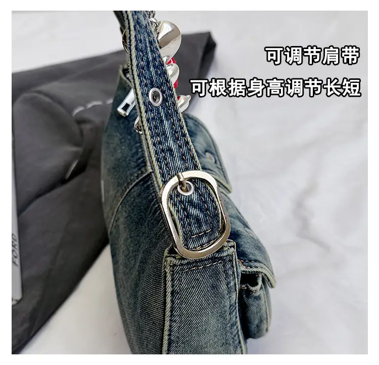 Women's Denim Crossbody Bag Large Capacity Shoulder Bag — feature 13