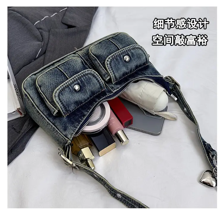 Women's Denim Crossbody Bag Large Capacity Shoulder Bag — feature 15