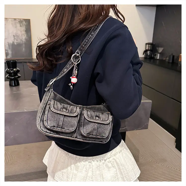 Women's Denim Crossbody Bag Large Capacity Shoulder Bag — feature 5