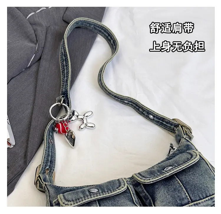 Women's Denim Crossbody Bag Large Capacity Shoulder Bag — feature 9