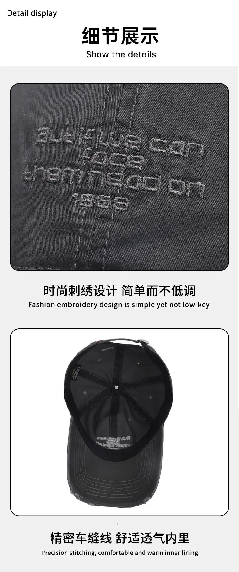 Korean Style Leather Label Baseball Cap Retro English Small — feature 12