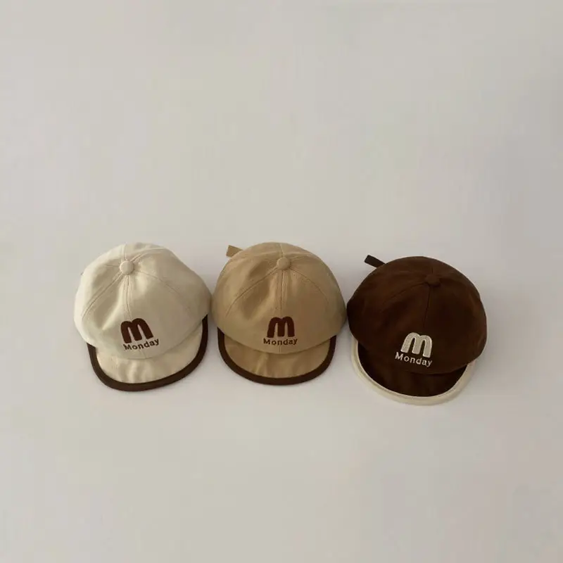 Baby Cap with M Logo Beige Duckbill Hat - Image 10