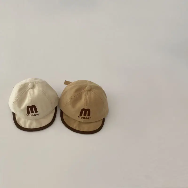 Baby Cap with M Logo Beige Duckbill Hat - Image 11