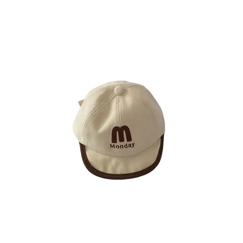 Baby Cap with M Logo Beige Duckbill Hat - Image 12