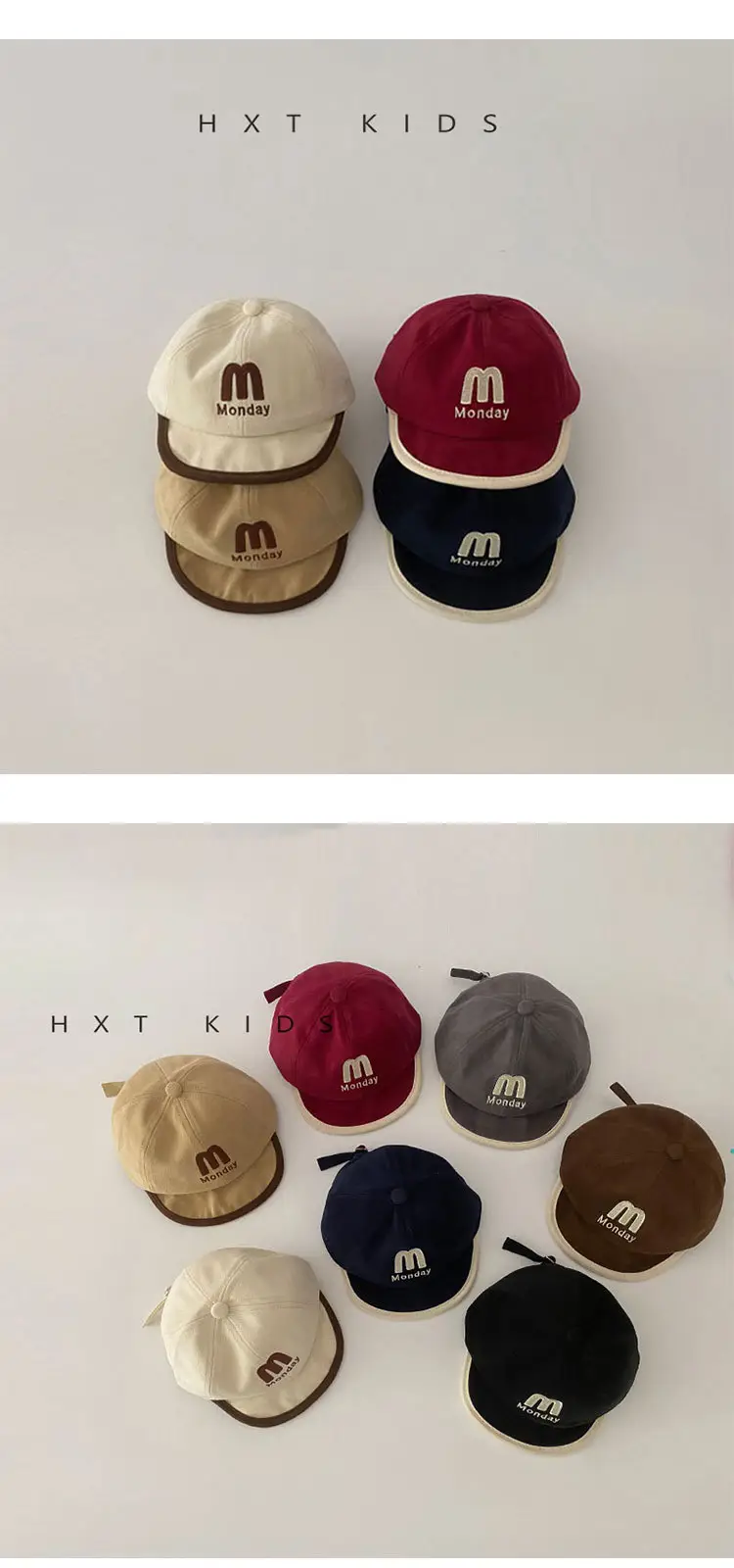 Baby Cap with M Logo Beige Duckbill Hat — feature 2