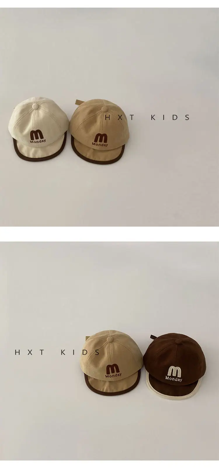 Baby Cap with M Logo Beige Duckbill Hat — feature 4