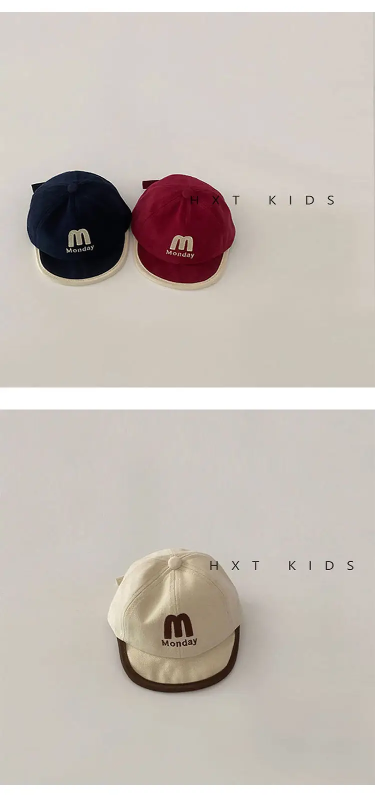 Baby Cap with M Logo Beige Duckbill Hat — feature 6