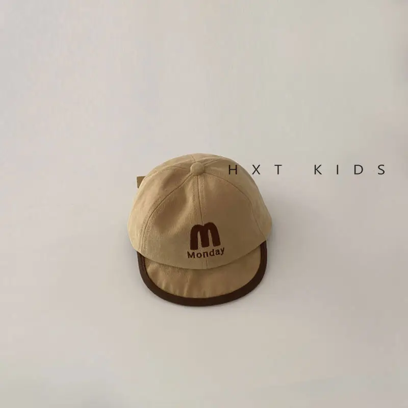 Baby Cap with M Logo Beige Duckbill Hat - Image 2