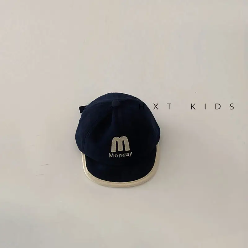 Baby Cap with M Logo Beige Duckbill Hat - Image 4