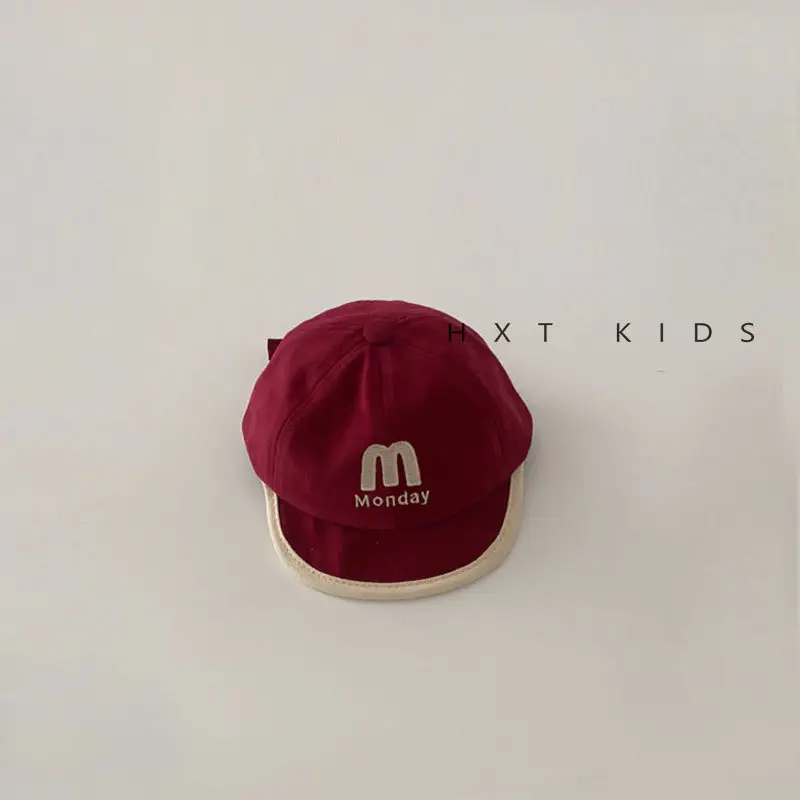 Baby Cap with M Logo Beige Duckbill Hat - Image 5