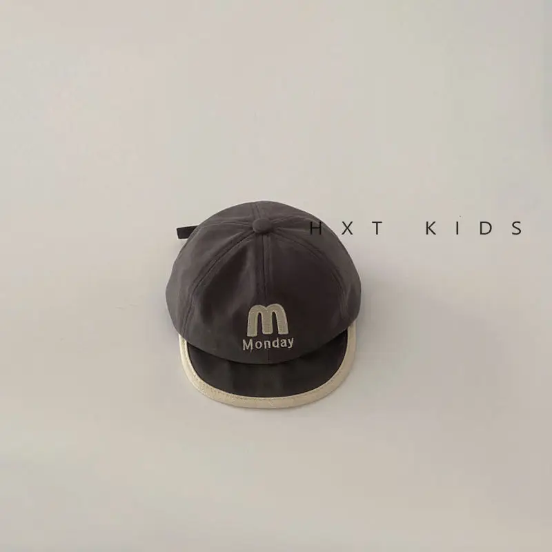 Baby Cap with M Logo Beige Duckbill Hat - Image 6