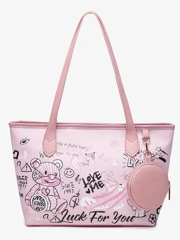 Women's Blue Graffiti Shoulder Bag 2025